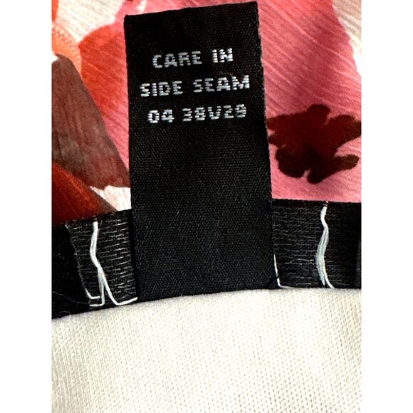 AGB Small East Hamptons Ruffle Blouse Pink Coral Floral Layered Style Romantic - Picture 9 of 14